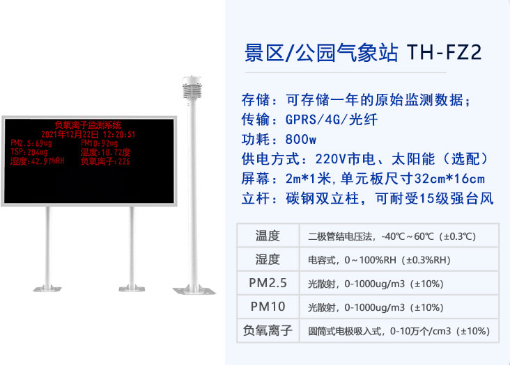景區(qū)生態(tài)環(huán)境監(jiān)測站技術參數